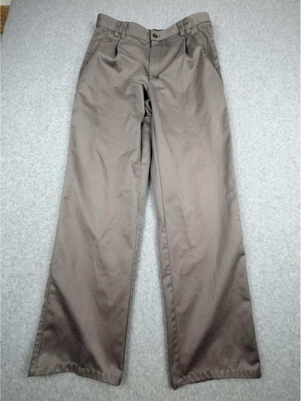 SCULLERS Mens Pleated Front Chino Pants 35x31 Gray Casual Dress Work